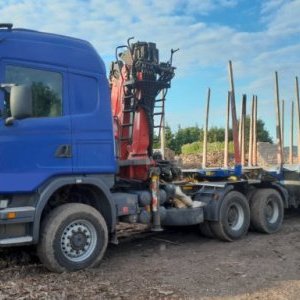 foto 6x6 forestry Scania+ trailer wood set